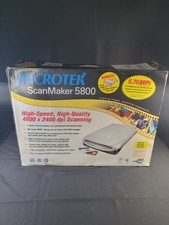 Microtek ScanMaker 5800 Flatbed Photo Scanner 4800x2400 DPI USB Open Box Disc picture
