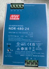 NEW DIN RAIL POWER SUPPLY NDR-480-24 20AMP I/P- 100-240VAC 5.3AMP O/P- 24V 20AMP picture