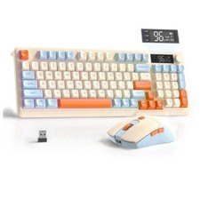 FREEWOLF T96 Smart Display Wireless Gaming Keyboard and Mouse Comb, Blueberry picture