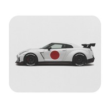 GT-R R35 Mouse Pad JDM Sports Car Retro Japan Flag White Desk Mat picture