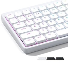 Low Profile Keycaps - XVX White 121 Keys Slim Design Universal Replacement picture