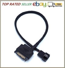 OPSFALCON 2 Pack SATA to 3 Pin / 4 Pin PMW 12V PC Case Fan Power Adapter Cable, picture