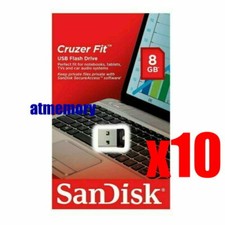 10x SanDisk 8GB 8G Cruzer Fit USB Flash Drive Disk 2.0 Flash CZ33 Lot of 10pcs picture