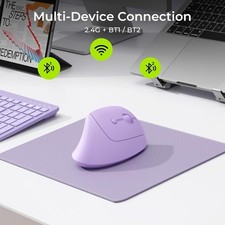 Seenda Ergonomic Wireless Mouse, MOU200 Vertical Bluetooth Mouse--Purple picture