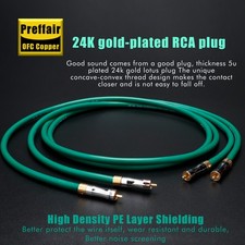 Pair HiFi RCA Cable Gold Plated RCA Plug Shielded Audio Signal Interconnect Cord picture