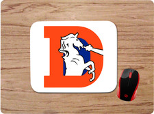DENVER BRONCOS D LOGO WHITE BACKGROUND NEOPRENE MOUSEPAD DESK MAT 1993 - 1997 picture