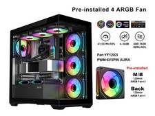 SV01 Mid Tower ATX Gaming PC Computer Case Black, 4 Addressable RGB Fans SAMA picture