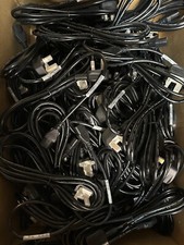 LOT OF 47x C13 Kettle Type UK 1.2M Lead 3 Pin Mains Power Cable Black picture