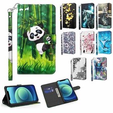 Luxury Panda Wolf Butterfly Wallet Cover Case For 16 15 14 13 12 11 Pro Max 16E picture