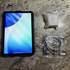 Apple iPad 8.3 in 64GB Wi‑Fi Black iPadOS w/ Case Stand Cable Adapter bundle picture
