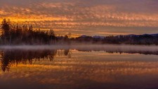 Landscape water clouds reflection hills germany lake Custom Gaming Mat Desk picture
