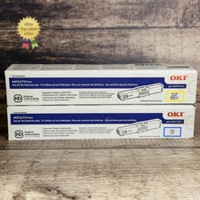 NEW Genuine OKI Data Cyan & Yellow Toner Cartridge MPS2731MC Lot Of 2 - SEALED picture