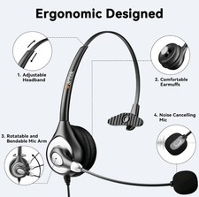 Wantek Headset 3.5mm/Type-C/USB With Microphone Wired Earpiece for PC/Phones picture
