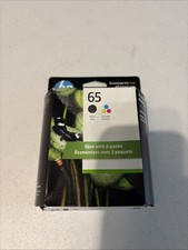HP 65 2 pack Black Tricolor Original Ink Cartridges T0A36AN Exp 5/27 picture