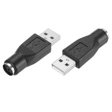 2 Pcs PS/2 to USB Port, PS/2 to USB Adapter PS/2 Female to USB Male, Black picture