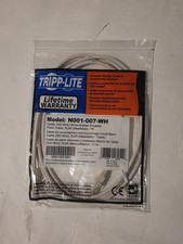 Tripp Lite 7ft Cat5e / Cat5 Snagless Molded Patch Cable RJ45 M/M White 7 ft. NEW picture
