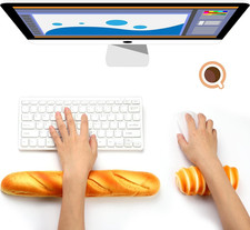 2 Pieces Keyboard Mouse Wrist Rest Pad Wrist Rest Support Funny Desk Pad Toast B picture