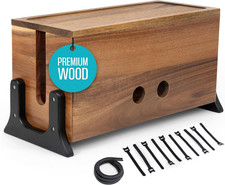Extra Large Cable Management Box, Wood Cord Hider Box & Organizer for Power Stri picture