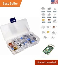 100 PCS Heatsink Kit - 8 Sizes for Raspberry Pi & Electronics with Adhesive Tape picture