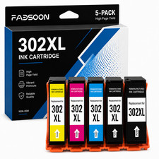 FADSOON® 5PK 302XL High Yield Ink Cartridge for XP-6000 XP-6100 Replacement Set picture