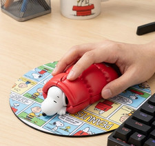 Official Peanuts Snoopy Figure Bluetooth 2.4G Dual Wireless Mouse Red - New picture