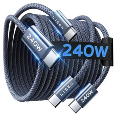 LISEN USB C to USB C Cable, 240W Fast Charging Type C Charger Cord (6.6FT, 2Pack picture