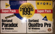 Borland Paradox with Quattro Software For Windows, Maybe new? Open box, untested picture