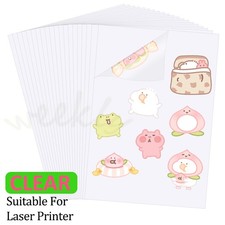 Printable Vinyl Sticker Paper 8.5x11 Glossy Matte Clear for Inkjet Laser Printer picture