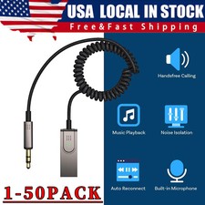 USA Aux to Bluetooth 5.1 Adapter 3.5mm Bluetooth Receiver Microphone for Car Lot picture