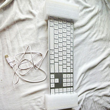 TECKNET Slim Wired USB Keyboard White/Silver English QWERTY Standard Layout picture