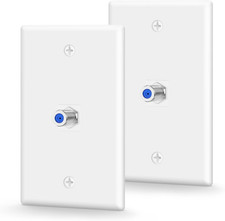 Coax Wall Plate UL Listed, 3Ghz Coaxial Cable Outlet, White 2-Pack picture