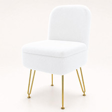 Upgraded Large Vanity Chair with Folding Back, 500G Premium Faux Fur Fluffy Desk picture