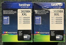 2 LOT New Genuine Sealed Brother LC3029BK XXL BLACK Ink Cartridges - EXP 03/24 picture