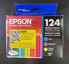 Epson 124 (T124120-BCS 4 Ink Cartridges Black,Cyan,Magenta,Yellow  6538/OB picture