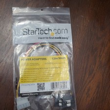 StarTech PYO2LP4LSATA 12in LP4 to 2x Latching SATA Power Y Cable picture