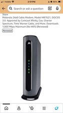 Motorola 24x8 Cable  Modem Model MB7621-30 - Refurbished - Sealed picture