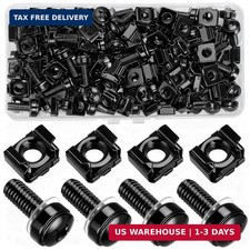 40 Pcs/20 Set Rack Mount Screws and Cage Nuts for Server Rack Cabinet, Black Car picture