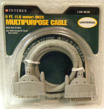 INTEREX 6FT. (1.8 METER) DB25 MULTIPURPOSE CABLE  UNIAVERSAL I-3A M/M *FREE SHIP picture