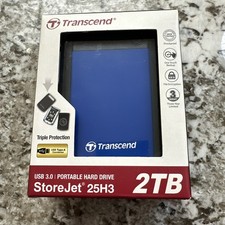 Transcend StoreJet 25H3 2TB Blue Portable External Hard Drive USB 3.0 HDD picture