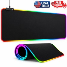 RGB LED Gaming Mouse Pad 800x300mm 3mm Non Slip Extended Keyboard Desk Mat picture
