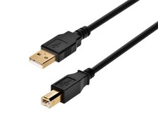 Monoprice USB Type-A to USB Type-B 2.0 Cable, 28/24AWG, Gold Plated, Black, 10ft picture