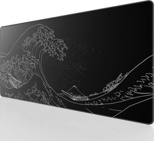 Large Kanagawa Wave Desk Mat 31.5 x 15.7 in - Non-Slip, Waterproof Surface picture