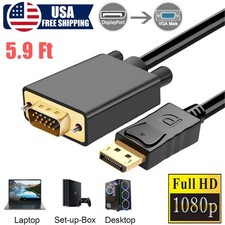 Display Port to VGA Cable Adapter Converter Video HDTV PC Monitor Desktop Laptop picture