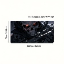 1 Extra-Large Gaming Mouse Pad with Skeleton Warrior Red-Eyed Tech Battle Desi picture