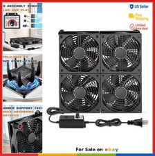 4X 120mm Flat Router Cooling Box Fan Variable Speed 12V 2000RPM AC Adapter picture