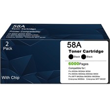 ** NEW HP Toner | 58A / CF258A | Black | With Chips | Compatible | 2-Pack picture
