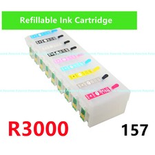 9 Empty Refillable Ink Cartridge kit for Stylus Photo R3000 Printer T157 157 . picture