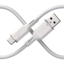 360 Electrical USB-C to USB-A Charging Cable – 5ft, 5 feet, Powder White  picture