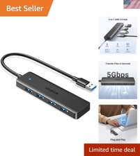 Ultra-Slim 4-Port USB 3.0 Hub for Laptops, PCs, PS5 & Xbox - Fast Data Transfer picture