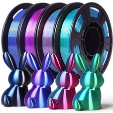 QFOUR 3D Printer Filament Bundle, Silk Dual Color PLA+ Filament 1.75mm | 4 Pa... picture